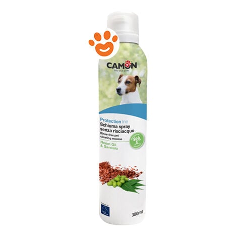 Camon Dog Orme Naturali Schiuma Spray Senza Risciacquo al Sandalo - Camon Dog Orme Naturali Schiuma Spray Senza Risciacquo al Sandalo - Confezione Da 300 Ml