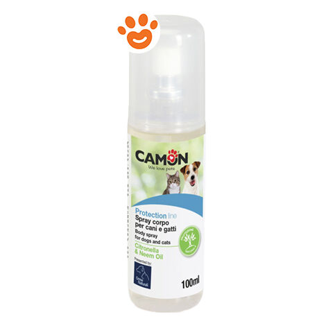 Camon Dog&Cat Spray Corpo con Citronella e Olio di Neem - Camon Dog&Cat Spray Corpo con Citronella e Olio di Neem - Confezione Da 100 Ml