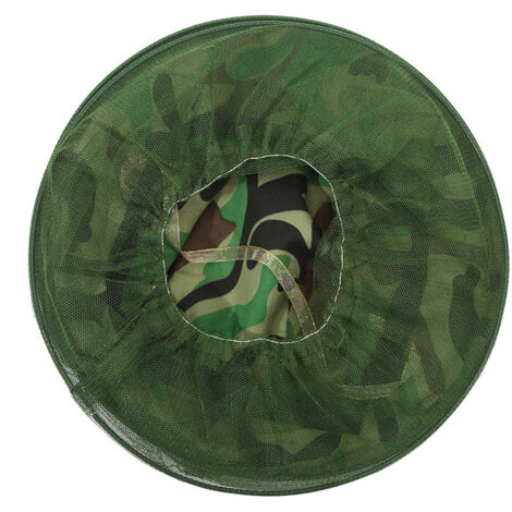 Camouflage Apiculture Apiculteur Anti-Moustique Abeille Insecte Mouche Masque Cap Chapeau avec Tête Net Maille Visage Protection Équipement de Pêche en Plein Air,