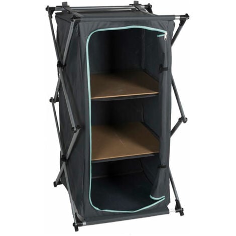 CAMP ACTIVE 90193 Armario para Camping con Estanterías, Antracita, 95 x 53 x 49 Cm