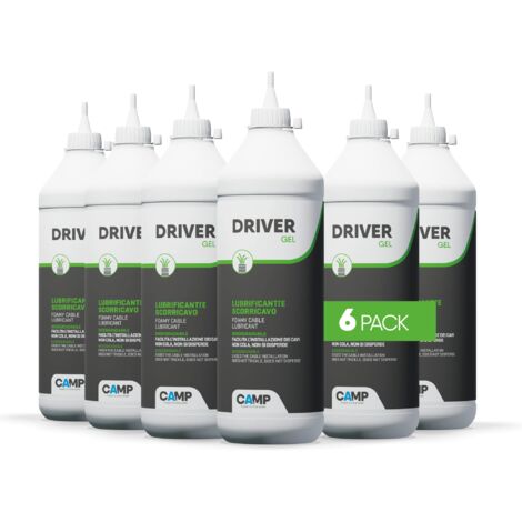 CAMP Driver Gel - Lubrificante Scorricavo Biodegradabile in Gel per Sonda Passacavi e Cavi Elettrici, Riduce i Tempi di Installazione - Ideale per Impianti Civili e Industriali, Made in Italy, 6 x 1kg