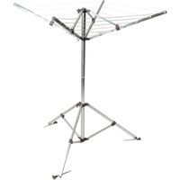 Camp Gear Drying Rack with Base Aluminium Grey 15 m 6415182