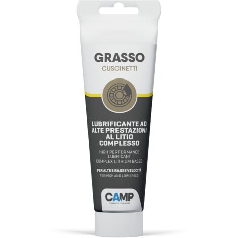 CAMP Grasso Cuscinetti - Grasso al Litio per Cuscinetti e Rulli ad Alto Potere Additivo, Grasso Lubrificante con Proprietà Antiruggine e Antiusura - Resiste a Vibrazioni e Centrifugazione, 150 ml