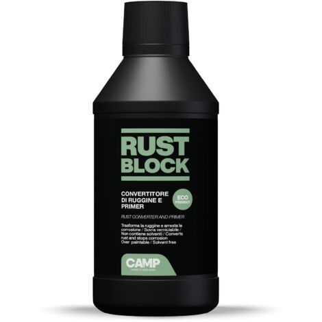 Camp RUST BLOCK CONVERTIRUGGINE E PRIMER, Converte e blocca la ruggine, Protettivo, Sovra-verniciabile