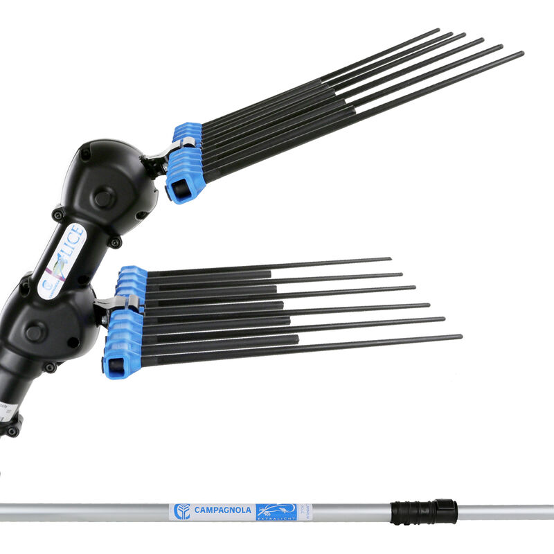 Peigne vibreur pour olives professionnel Campagnola Alice Eco avec tige télescopique en aluminium 150/220 cm