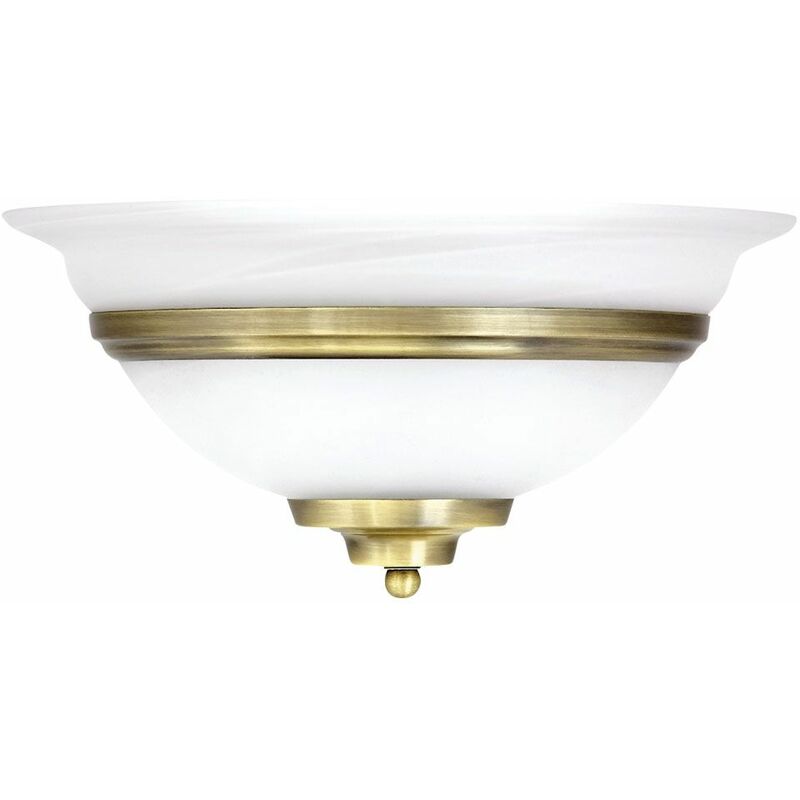 Image of Globo - Lampada da parete in stile country house illuminazione ottone antico vetro bianco lampada E27 faretto luce 6897
