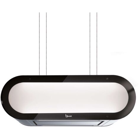 CAMPANA ALEXA  cm. 90X30 - Acero inoxidable,cristal - 800 m3/h - Luz blanca