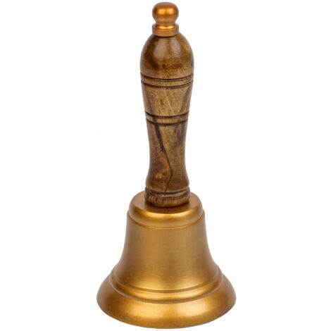 Campana de aluminio y mango de madera marrón d7x21