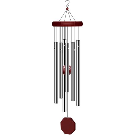 Campana de viento conmemorativa para exteriores, de gran tamaño (71 cm o 28 pulgadas) y sonido profundo, personalizada con 6 tubos afinados, elegante para jardín, patio, balcón y hogar.