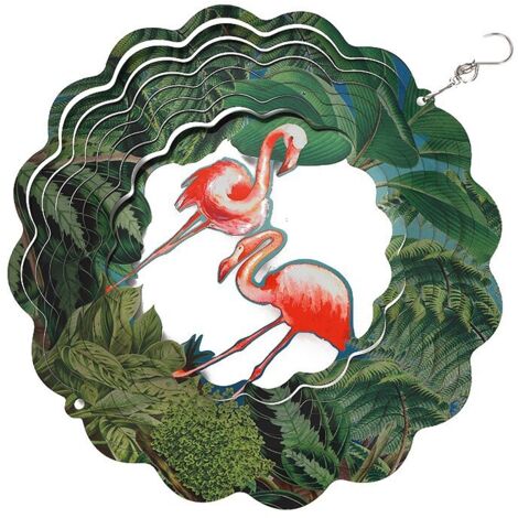 Campana de viento giratoria de metal de acero inoxidable 3D, decoración para el hogar y el jardín.