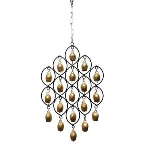 Campana Decorativa Orientale in Metallo da Appendere in Casa, Stile Unico ed Elegante, Ideale per la Decorazione di Interni