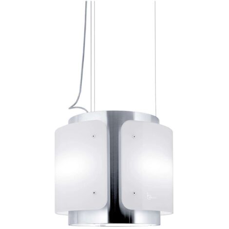 CAMPANA DESSY cm. 40 - Acero inoxidable, Cristal blanco - 800 m3/h