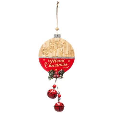 Campana di legno lunga del paesaggio del soggetto di natale - Feeric lights & christmas