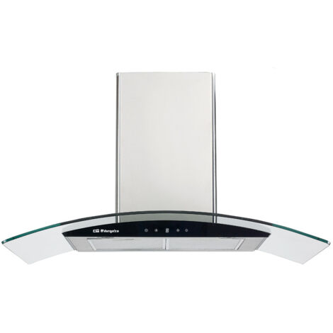 Campana extractora acabado inox Orbegozo 90 cm DS 61190 IN, 3 niveles de potencia, 2 bombillas LED, 2 filtros aluminio desmontables, extracción 619,3 m3/h, clase energética A, chimenea ajustable, 230 