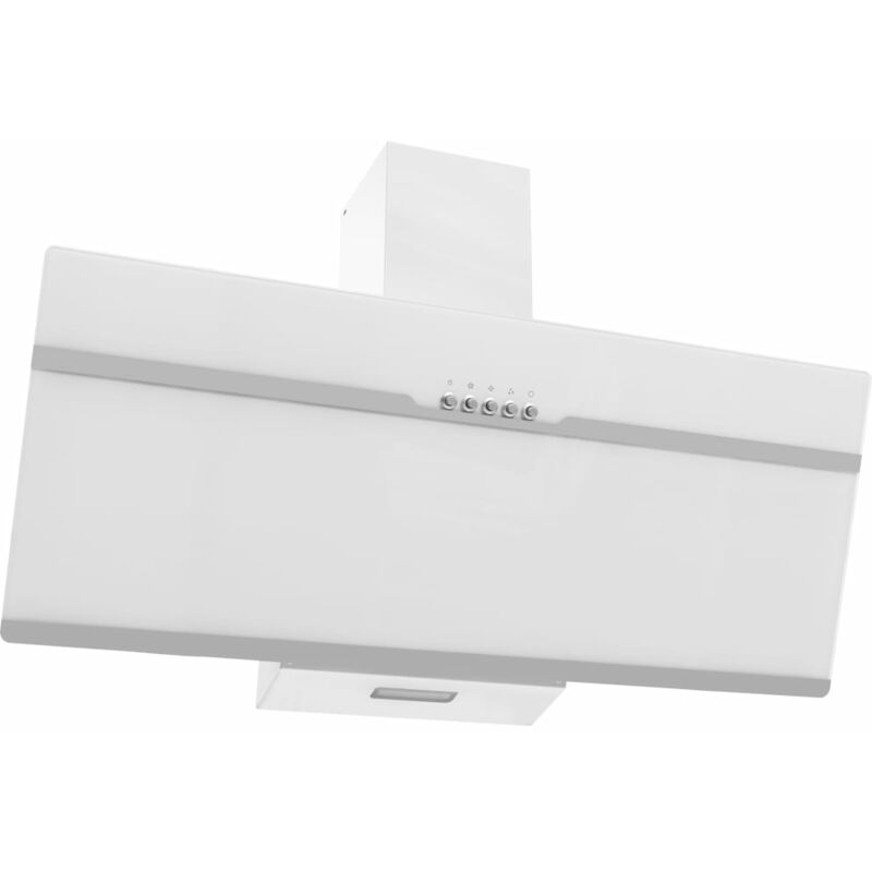 

Campana extractora acero inoxidable vidrio templado blanco 90cm