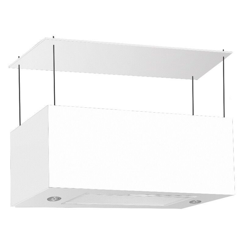 Campana extractora de isla de 60 cm en cristal blanco - Samet Diamond