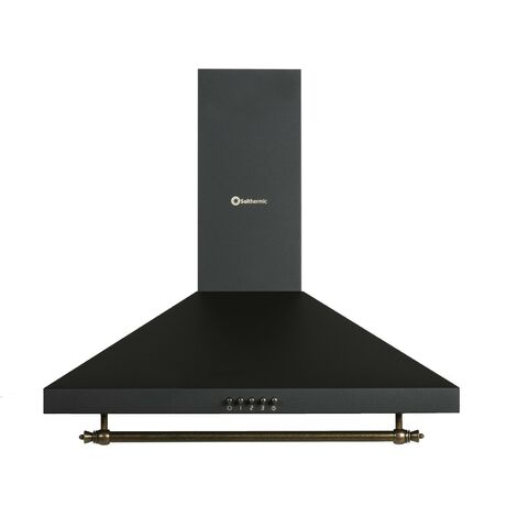 Campana extractora decorativa Solthermic H60PR estilo rustico negra con ribetes dorados / 60 cms / 350 m3/h / filtros metálicos
