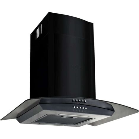 Campana extractora pared 60 cm acero inoxidable 756 m³/h negro