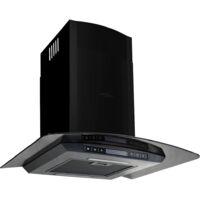 Campana extractora pared 60 cm acero inoxidable 756 m³/h negro