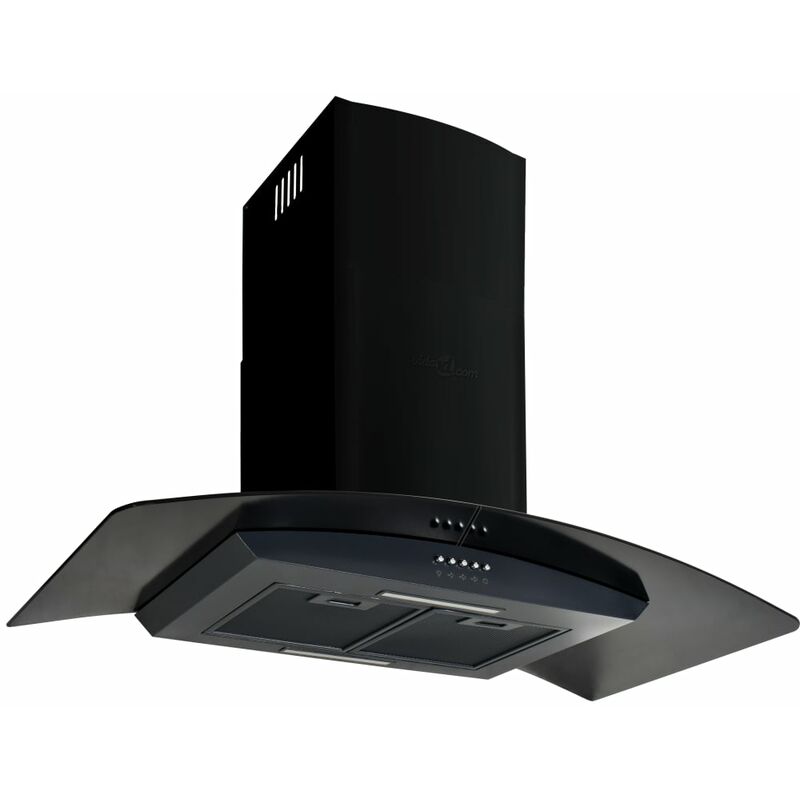 

Campana extractora pared 90 cm acero inoxidable 756 m³/h negro