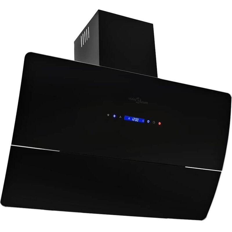 

vidaXL Campana extractora pared 90 cm acero inoxidable 756 m³/h negro - Negro