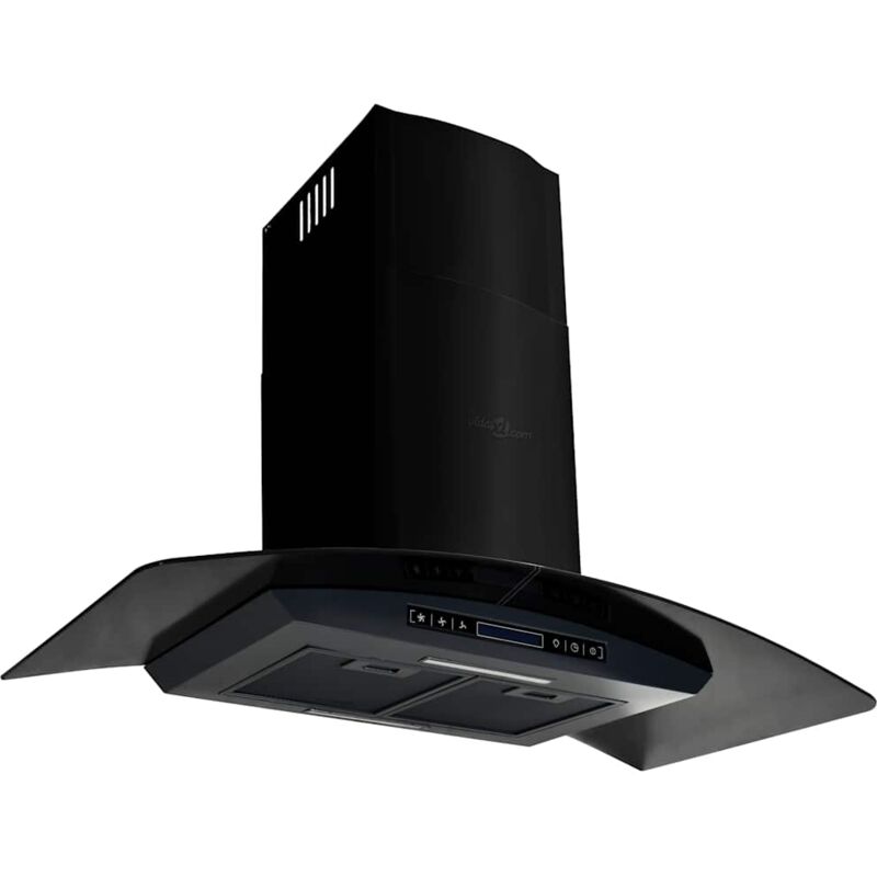 

vidaXL Campana extractora pared 90 cm acero inoxidable 756 m³/h negro - Negro