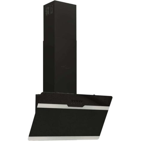 Campana extractora pared acero y vidrio templado negro 60 cm vidaXL