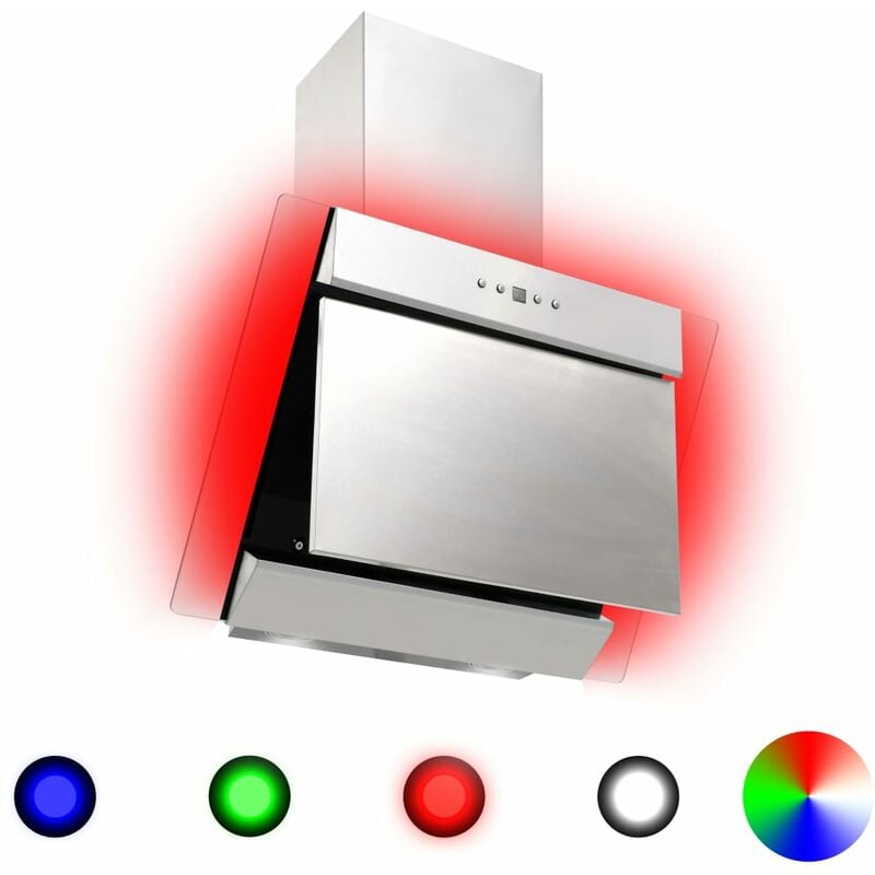 

Campana extractora RGB de LED acero inox. vidrio templado 60cm - Plateado