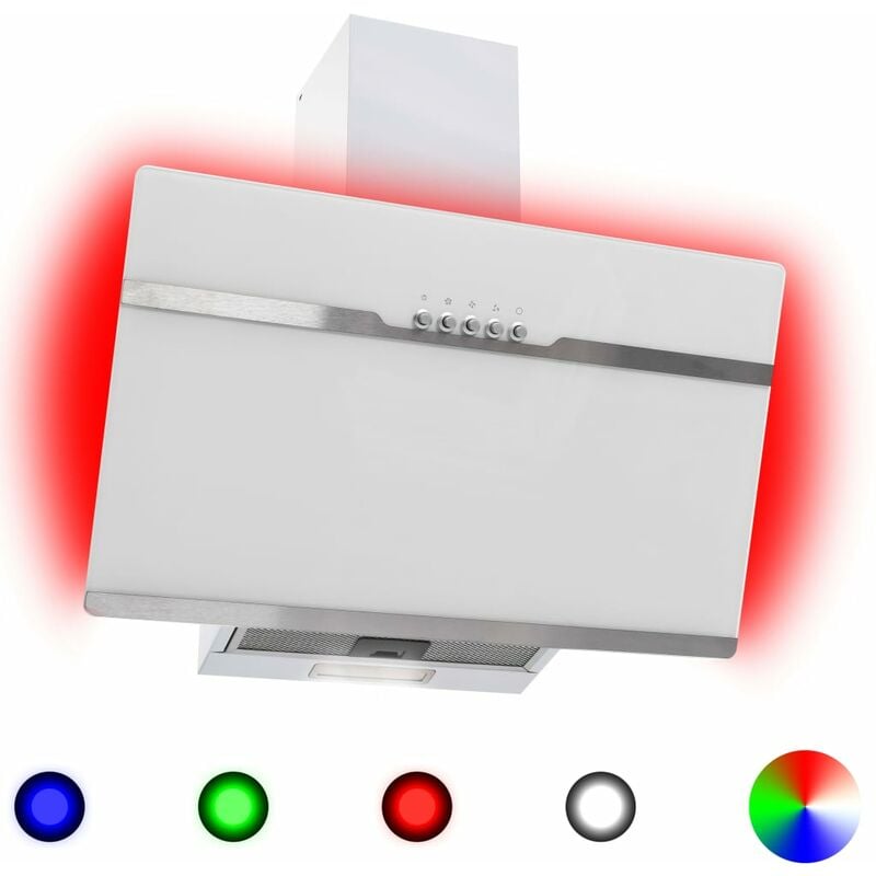 

vidaXL Campana extractora RGB de LED acero inox. vidrio templado 60cm - Blanco