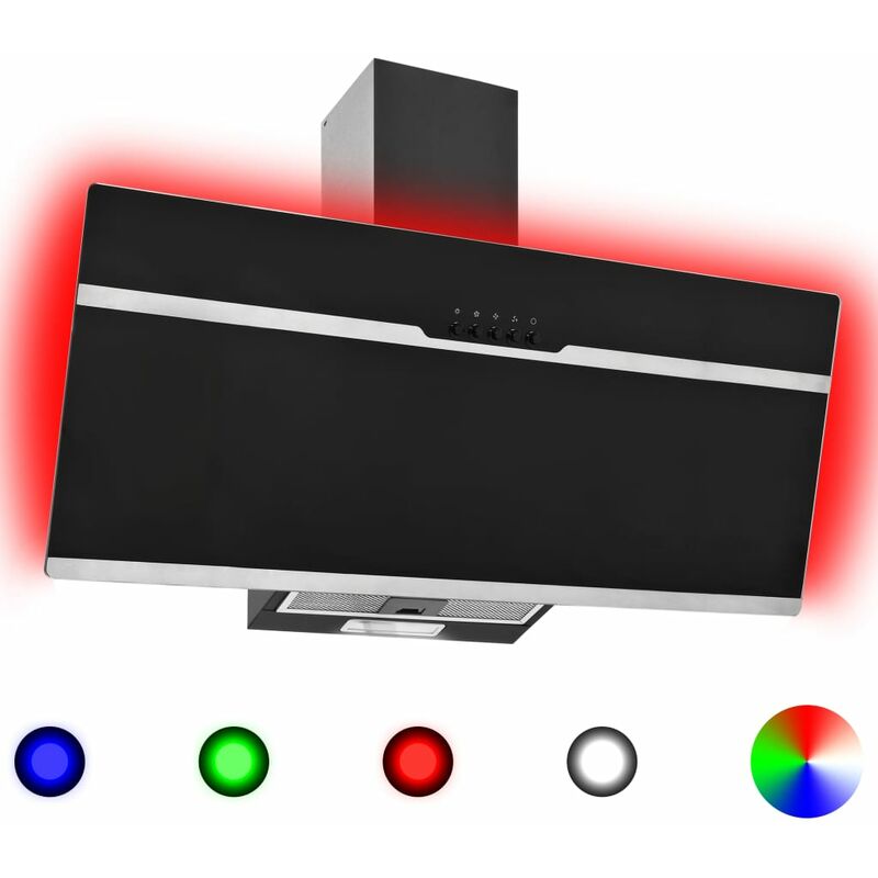 

Campana extractora RGB de LED acero inox. vidrio templado 90cm