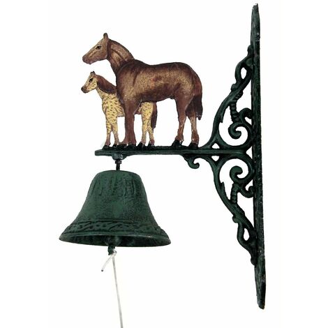 Campana in ghisa 2 cavalli cm 20x12xh36