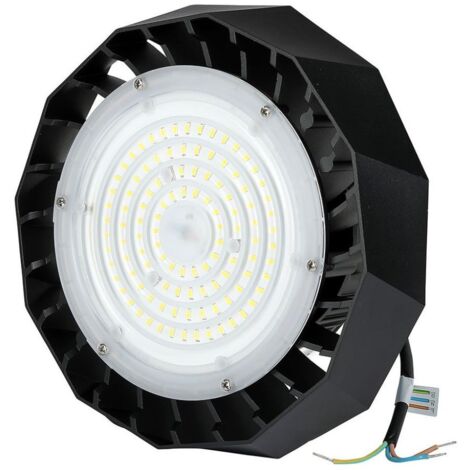 Campana Industriale LED Chip Samsung 100W 120LM/W UFO con Driver Samsung Colore Nero 90° 4000K IP65 Dimmerabile sku 583