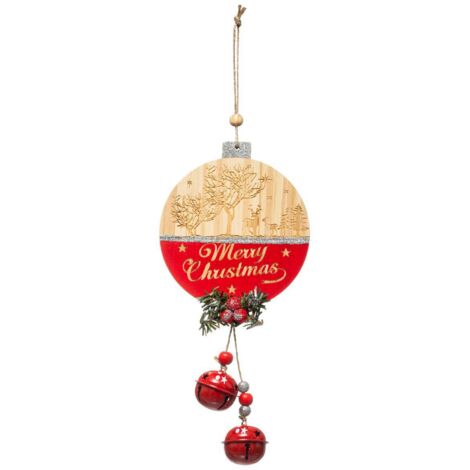 Campana larga de madera con tema navideño - Feeric lights & christmas