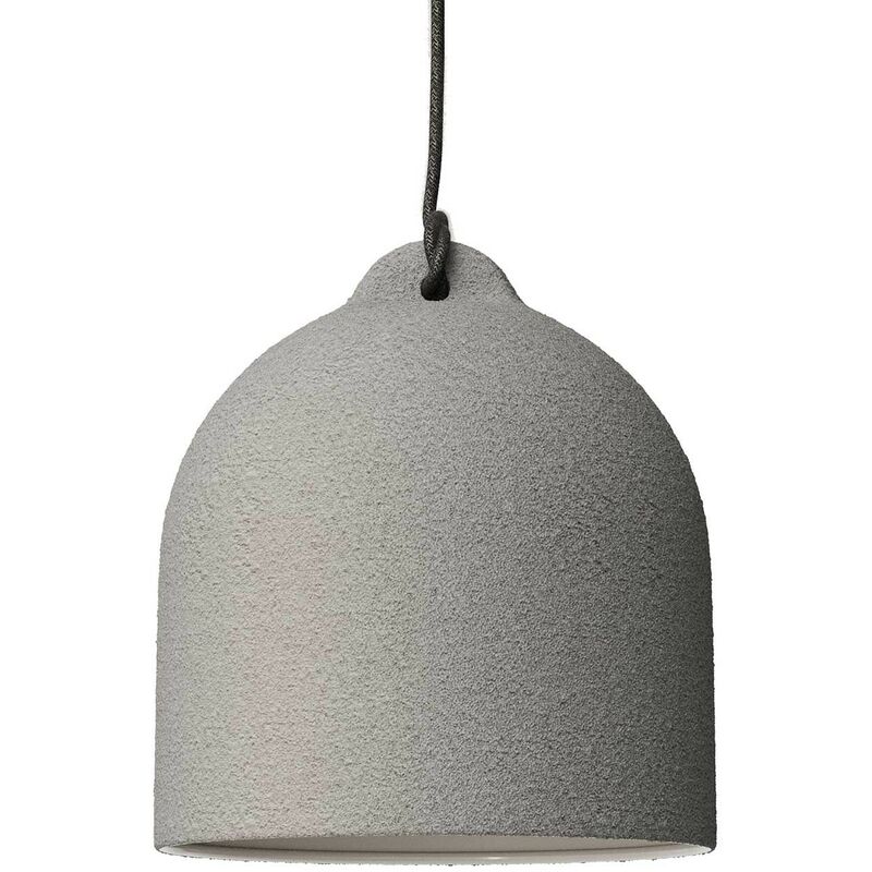 

Creative Cables - Campana, pantalla M de cerámica para suspensión - Fabricado en Italia | Efecto cemento - Blanco - Efecto cemento - Blanco