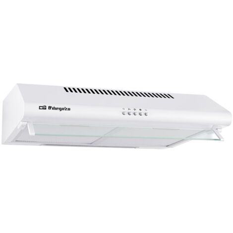 Campana standard Orbegozo 60 cm ST 07160 D BL, 3 niveles de potencia, 1 bombilla LED, 2 filtros aluminio desmontables, extracción 195,3 m3/h, clase energética D, 60 W