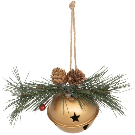 Campana sujeto pan manzana metal D.6,5cm dorado - Feeric lights & christmas