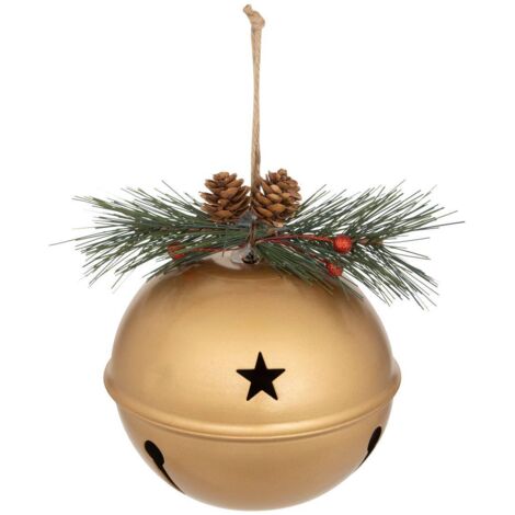 Campana tema pan manzana metal D.13cm dorado - Feeric lights & christmas