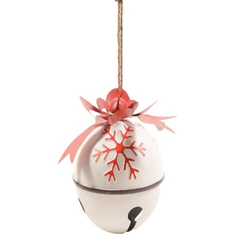 Campane decorative in metallo con fiocco decorazione natalizia -Rosso / Ø 15 x h 20 cm