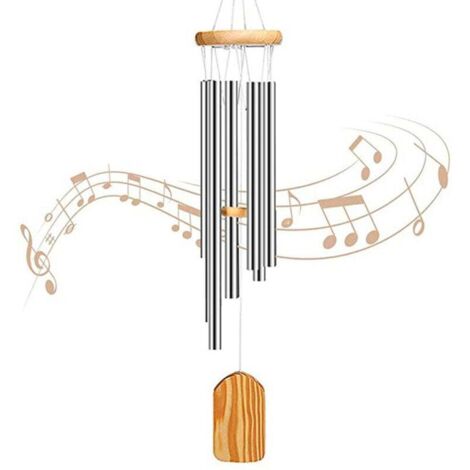 Campanelli eolici da giardino, campanelli eolici in tubi di metallo con gancio a forma di S per decorazioni da giardino e da interno