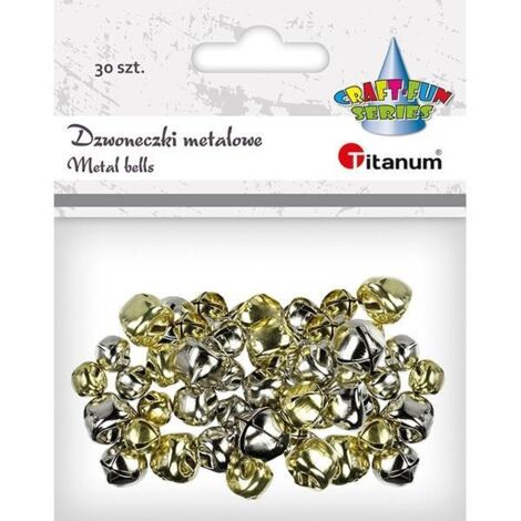Campanelli in metallo TITANUM 8-12mm - oro, argento (30 pezzi) - per decorazioni e progetti creativi