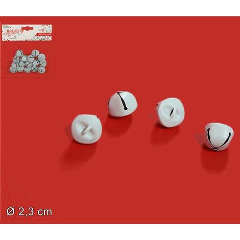CAMPANELLINI BIANCHI IN METALLO DIAMETRO 2,3CM 14PZ