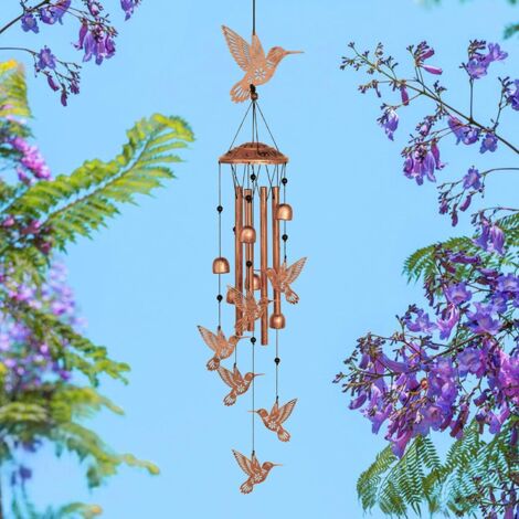 Campanello a vento da esterno a forma di colibrì, regalo decorativo in metallo da giardino per compleanni, inaugurazioni di case e feste