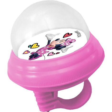 Campanello Disney Minnie Mouse ad aria in plastica con calotta in plastica morbida per bicicletta da bambina, colore rosa