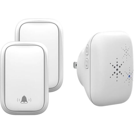 Campanello esterno senza fili, senza batterie, impermeabile, campanello di benvenuto intelligente per la casa (2 pulsanti, 1 ricevitore)