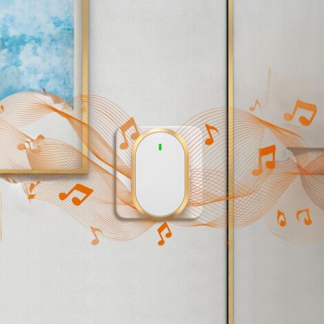 Campanello portatile wireless con portata di 300 m, 4 livelli di volume, collegamento wireless alla presa di corrente