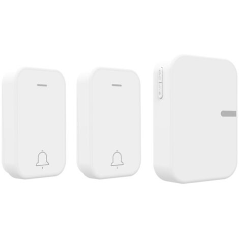 Campanello senza fili, autonomo e impermeabile, senza batterie, portata di 150 m, 2 campanelli + 1 ricevitore
