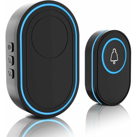 Campanello senza fili, campanello ad anello impermeabile IP65 con 39 campanelli, volume regolabile a 5 livelli, flash LED, portata 150 m Kit campanello per porta a batteria senza fili Facile installaz