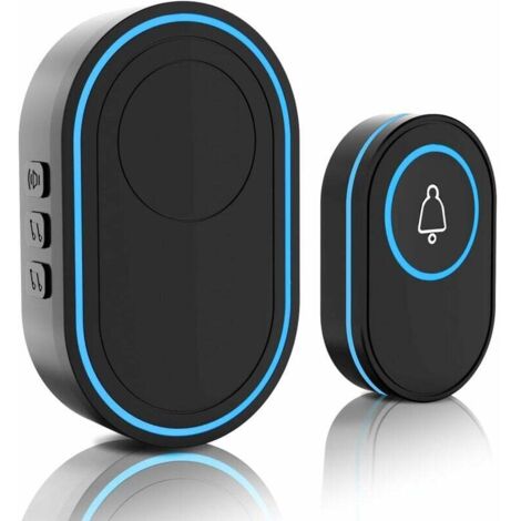 Campanello senza fili, campanello ad anello impermeabile IP65 con 39 campanelli, volume regolabile a 5 livelli, flash LED, portata 150 m Kit campanello per porta a batteria senza fili Facile installaz