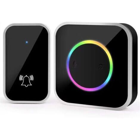 Campanello senza fili, campanello impermeabile per esterni IP44 con portata di 400 metri, 60 melodie e 4 livelli di volume, kit campanello con ricevitori plug-in, indicatore LED colorato, per casa, uf