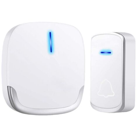 Campanello senza fili per esterni impermeabile IP44, kit campanello con LED flash, 1 trasmettitore e 1 ricevitore, 4 livelli di volume, 36 melodie